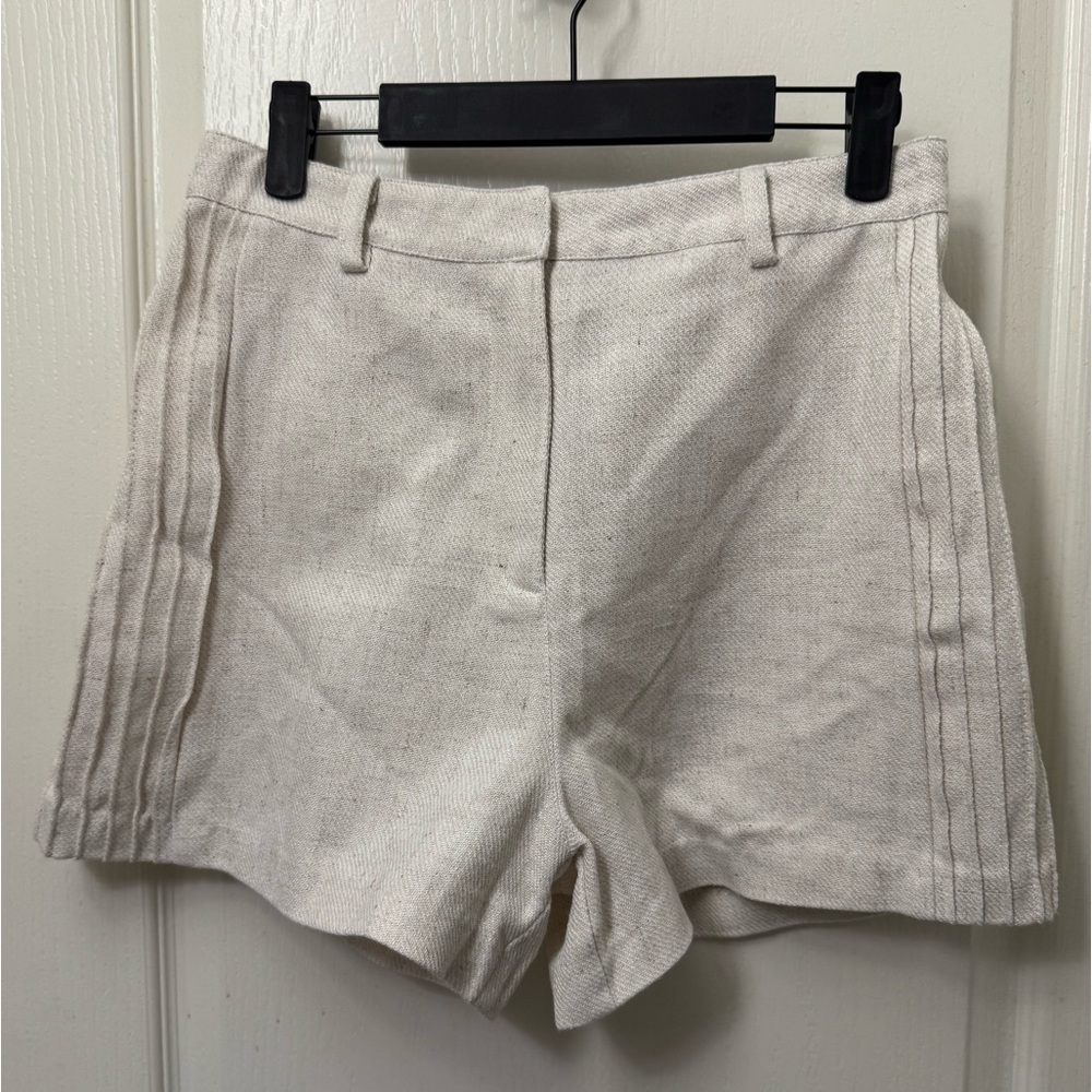 Ronny Kobo Collection Cream High Waist Tailored Shorts